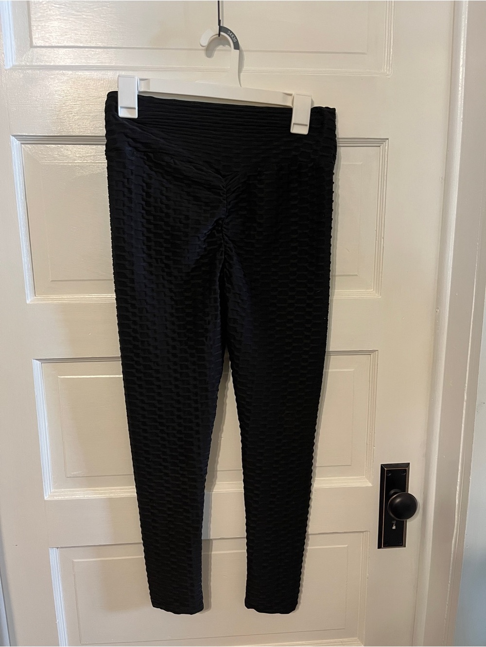 Two pairs of Amazon Black and red Textured Women's High-Rise tik tok Leggings